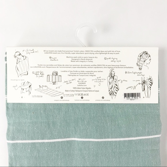 Turkish Beach Towel, Wrap, or Blanket Sage Green - Picture 5 of 5